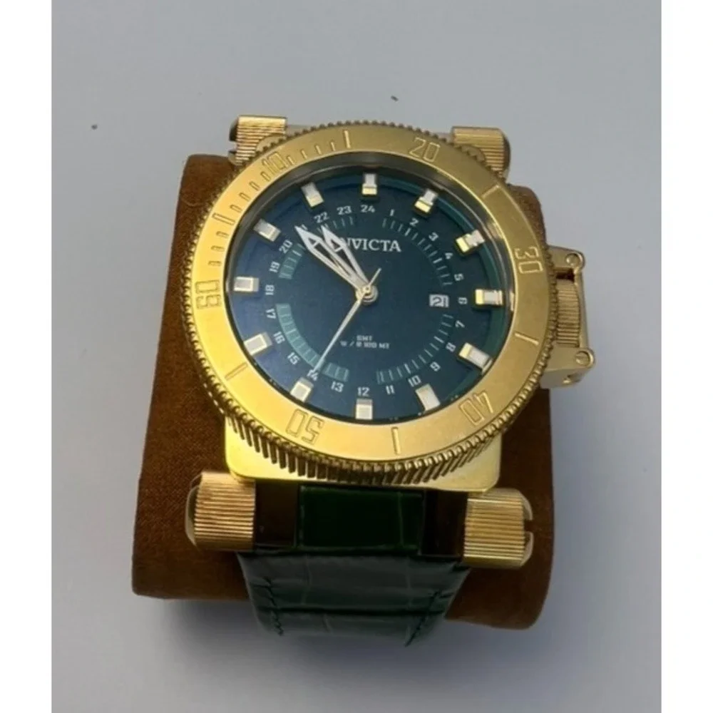 #W015 Invicta Coalition Forces 29250 Swiss Quartz 51mm Green Leather Men's Watch